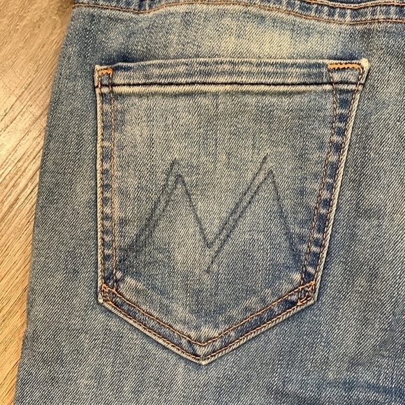 Mother Looker Ankle Fray Hem Birds of Paradise Blue Skinny Stretch Jeans size 25 - Picture 4 of 15